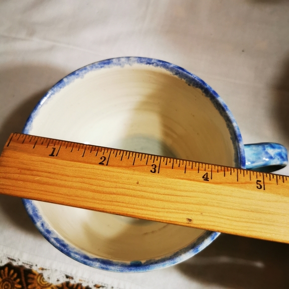 Art Pottery Large Blue and Yellow Fish Mug - Picture 11 of 12